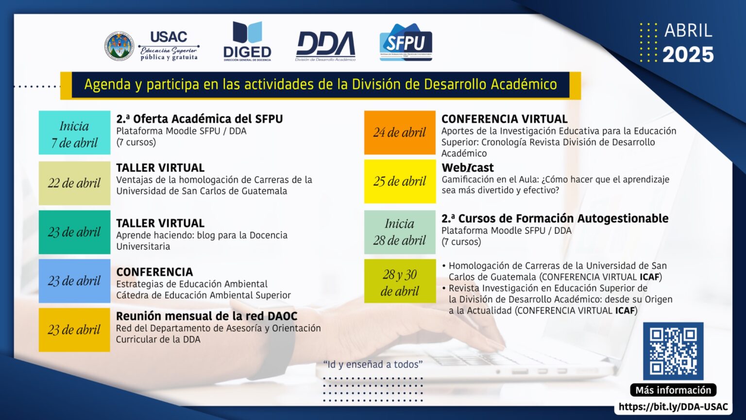 Afiche Actividaes DDA abril 2025