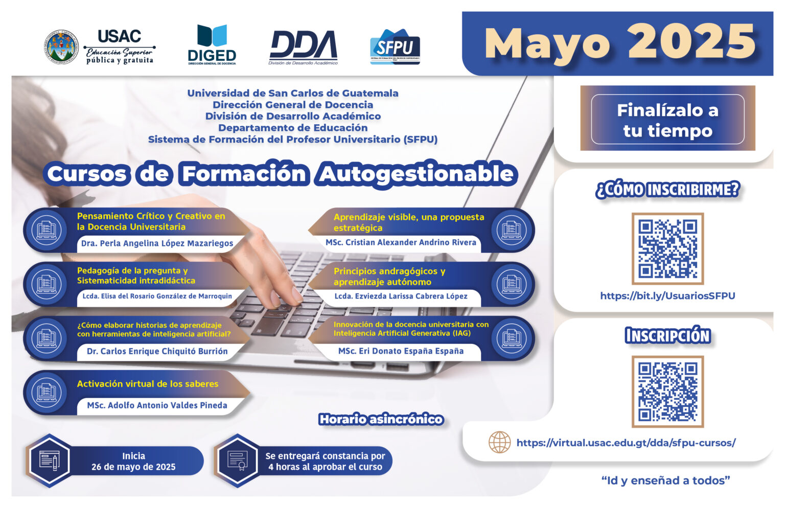 Afiche 3.º Cursos Autogestionables -Mayo 2025-