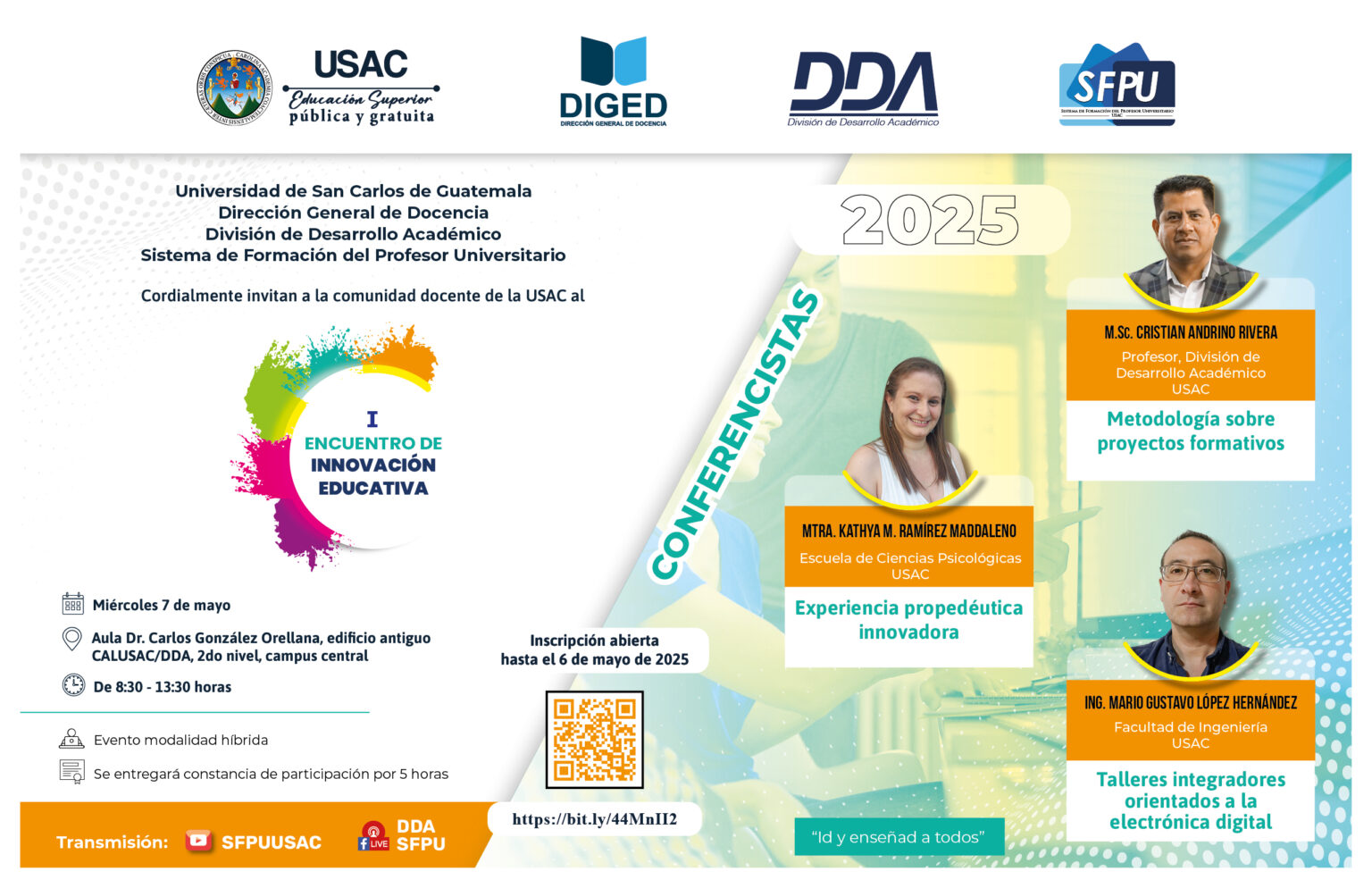 Afiche I Encuentro de innovación del 07 de mayo 2025