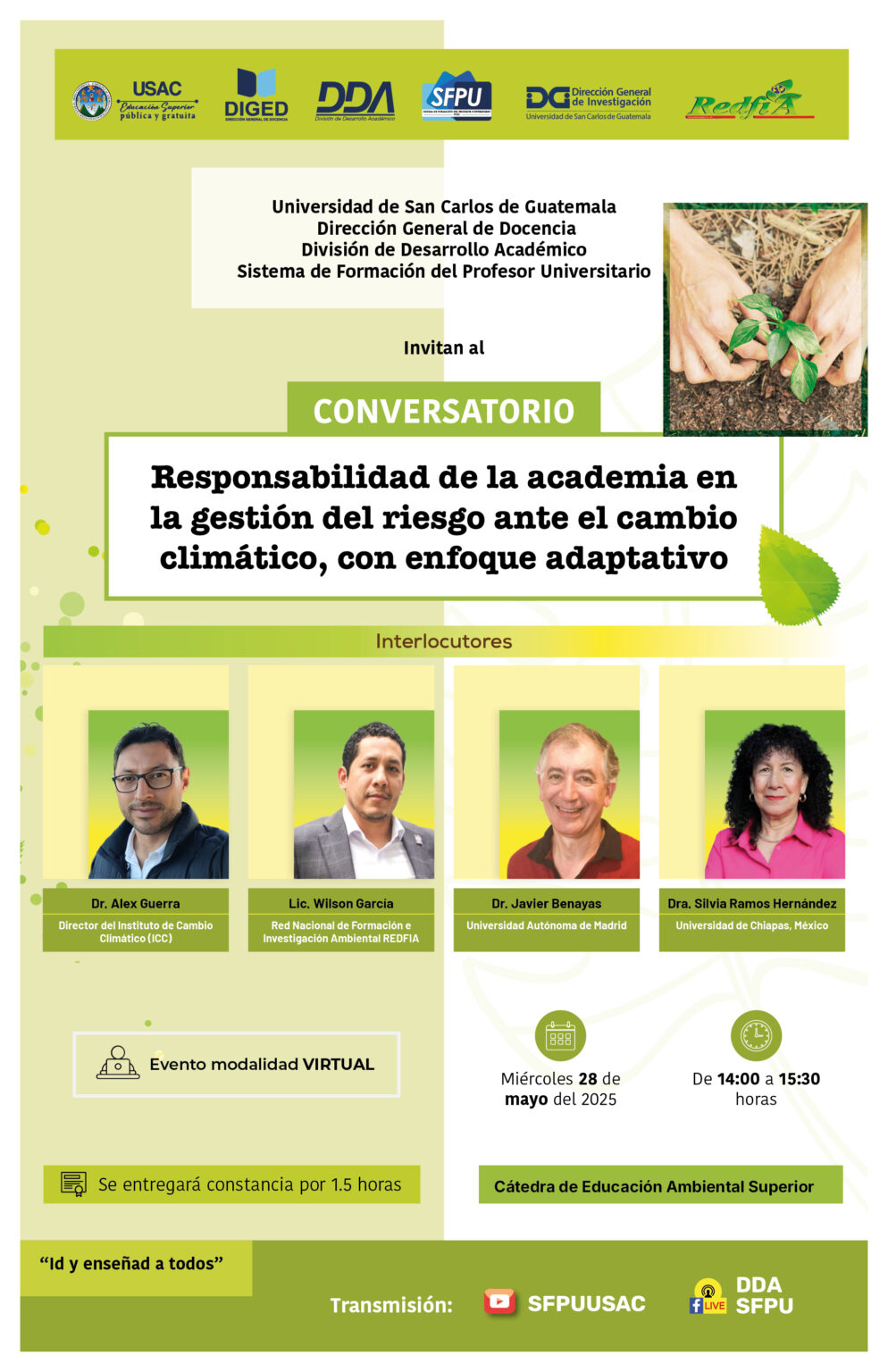 Afiche Responsabilidad de la academia en el riesgo ante el cambio climático, con enfoque adaptativo Mayo 2025-