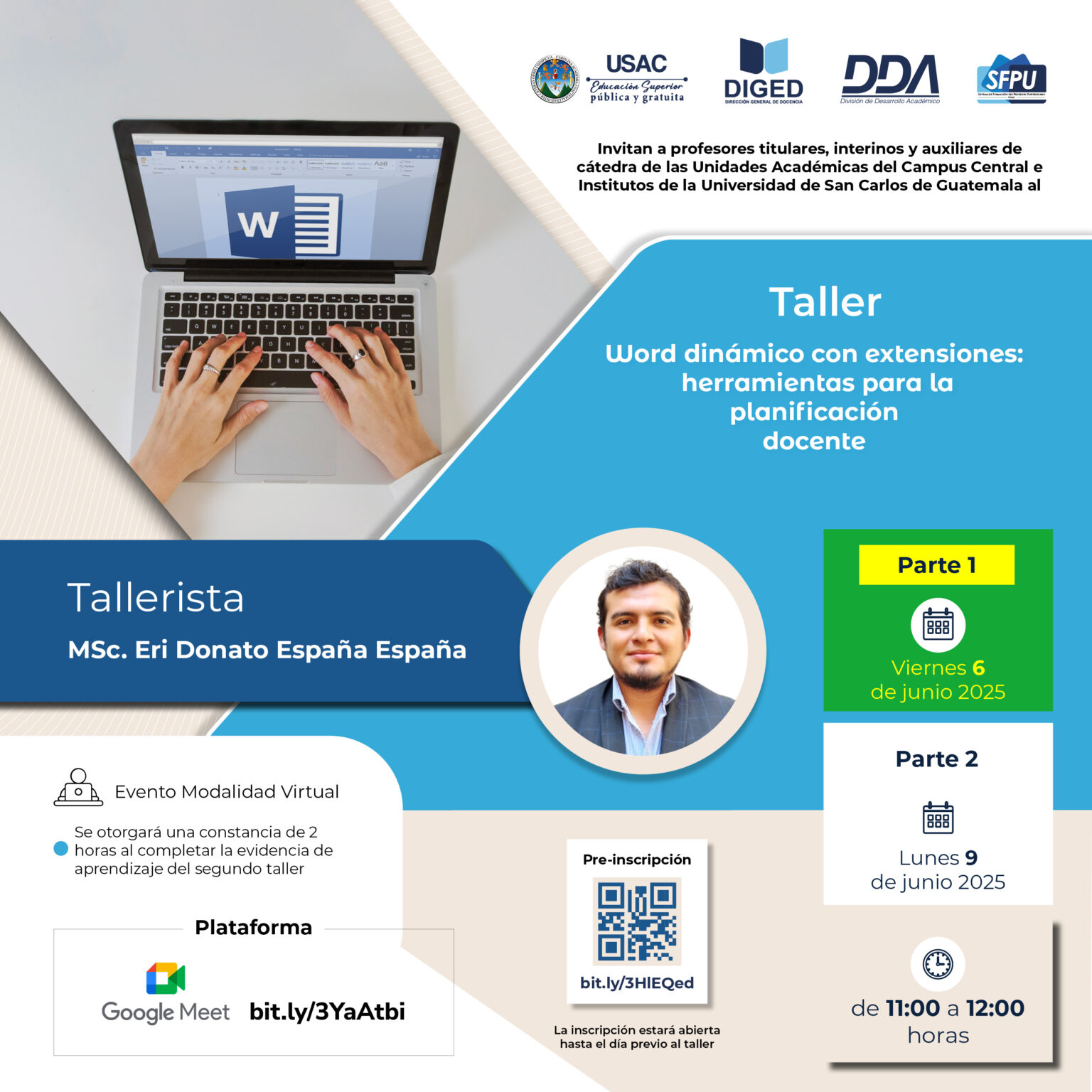 Afiche Word dinámico con extensiones herramientas para la planificación docente -JUNIO 2025-