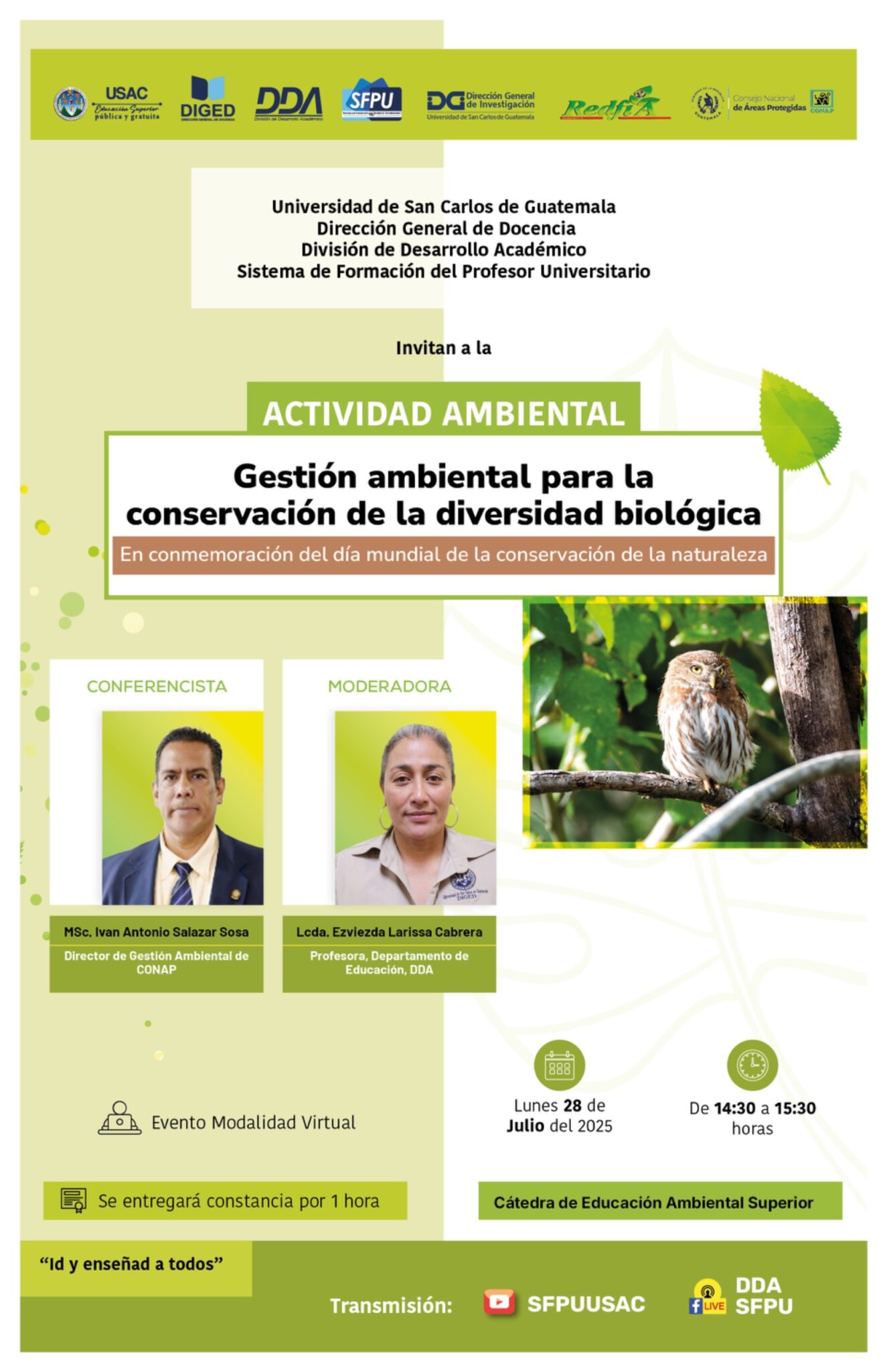 Afiche Conversatorio Gestión ambiental para la conservación de la diversidad biológica -Julio 2025-