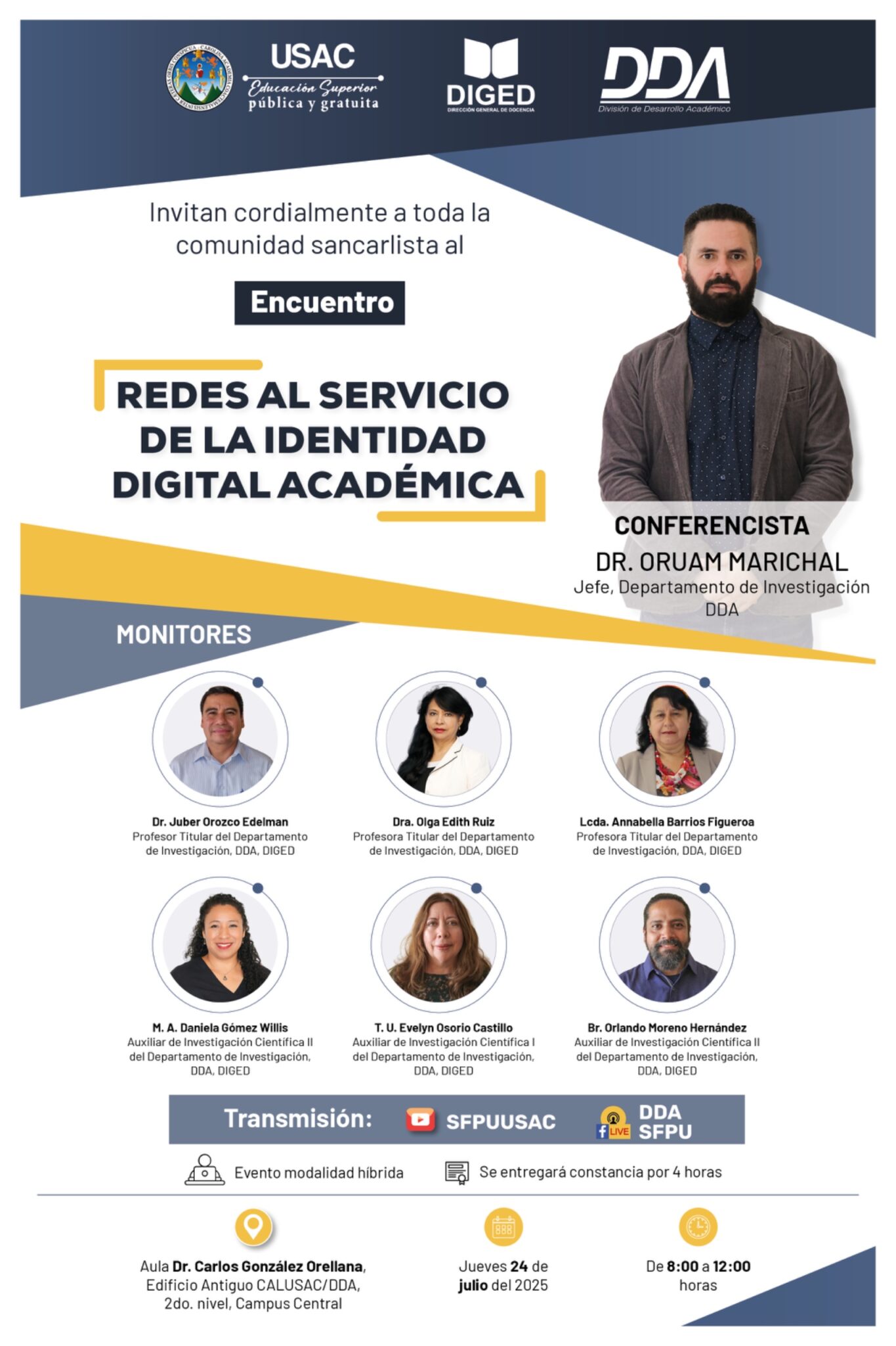 Afiche Encuentro Redes al servicio de la identidad digiital Académica DI - 24-07-2025