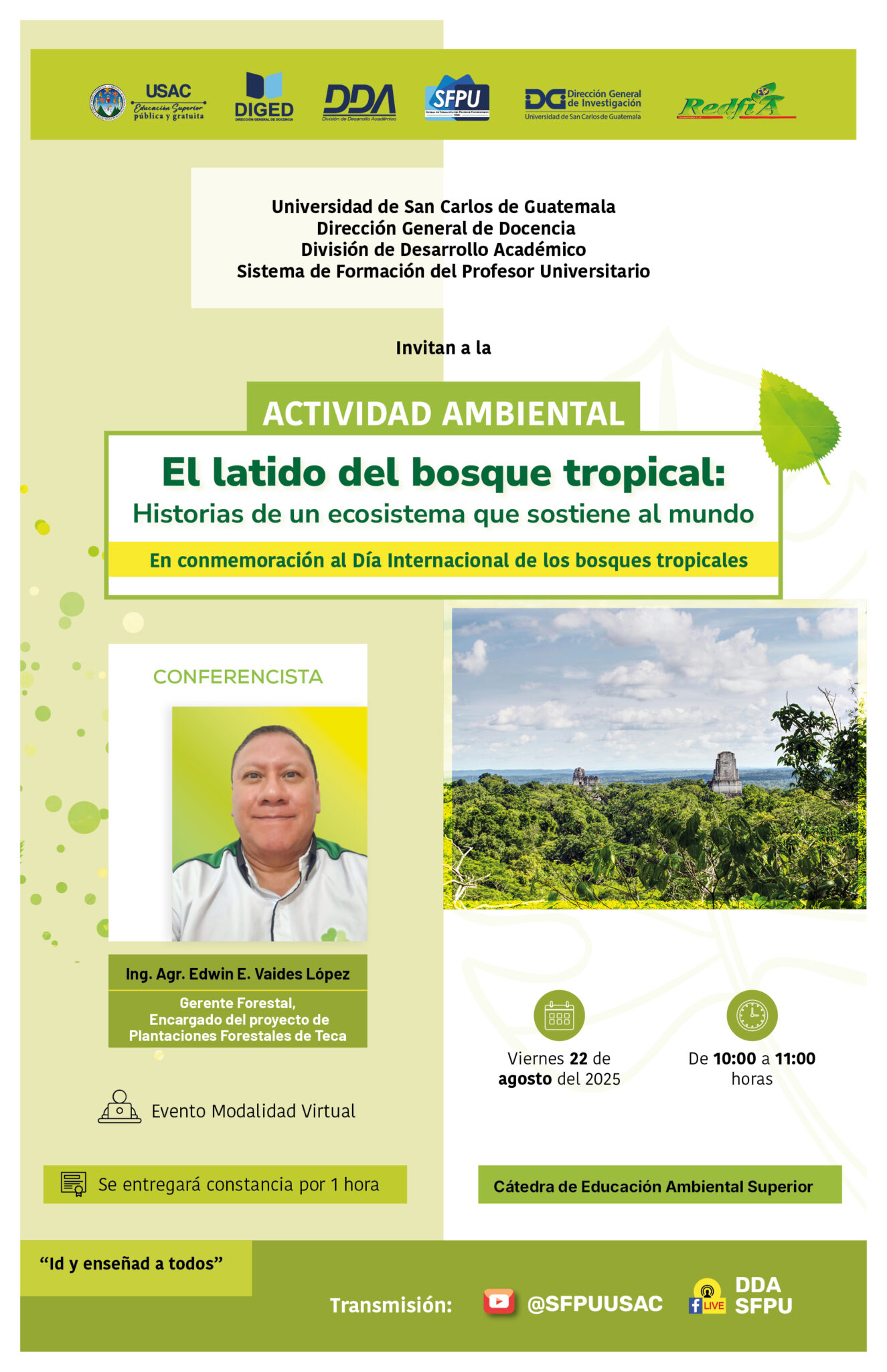 Afiche Actividad Ambiental El Latido del Bosque Tropical- Historias de un Ecosistema que Sostiene al Mundo -AG 2025-