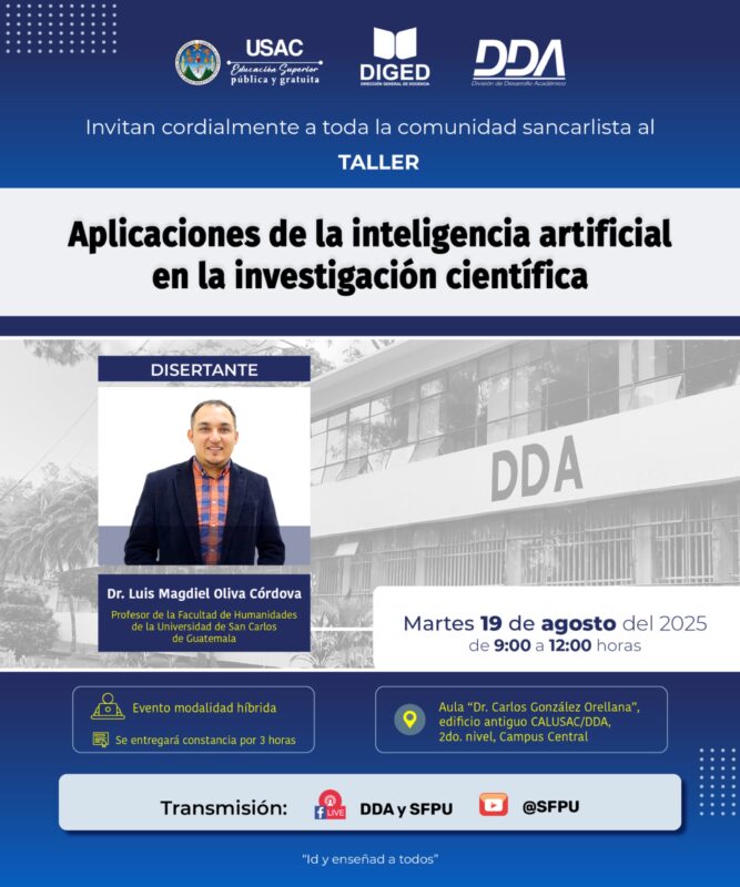 Afiche Taller DI - Aplicaciones de la Inteligencia Artificial en la Investigación Científica 14-08-2025 v2