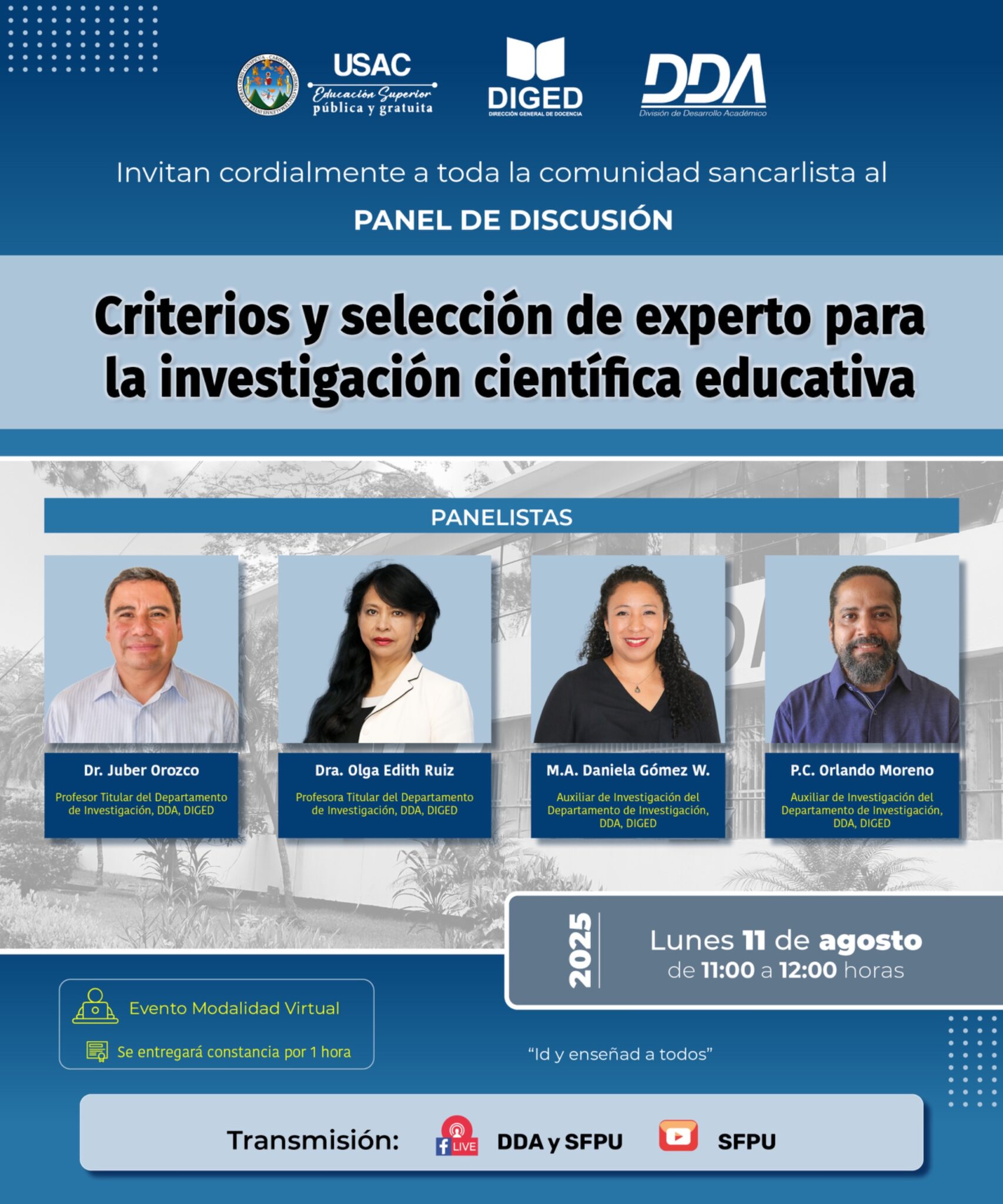 Afiche del Panel de Discusión DI -agosto 2025-
