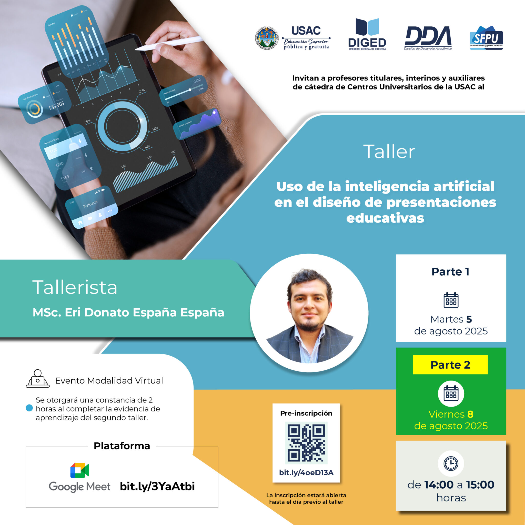 Afiche taller - uso de la Inteligencia Artificial en el Diseño de Presentaciones Educativas -Julio 2025- Parte 2