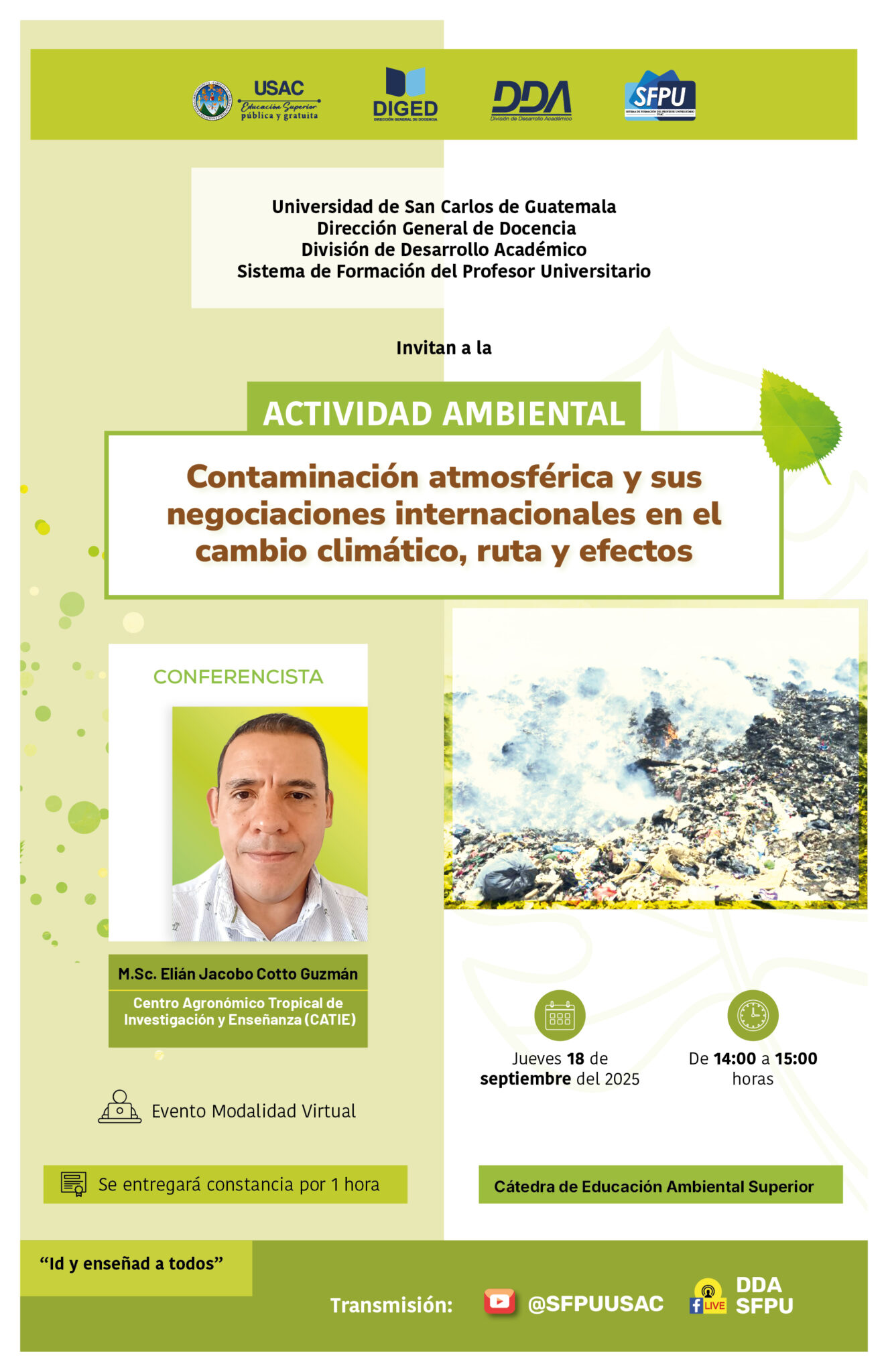 Afiche Contaminación atmosférica y sus negociaciones internacionales en el cambio climático -Sept 2025-