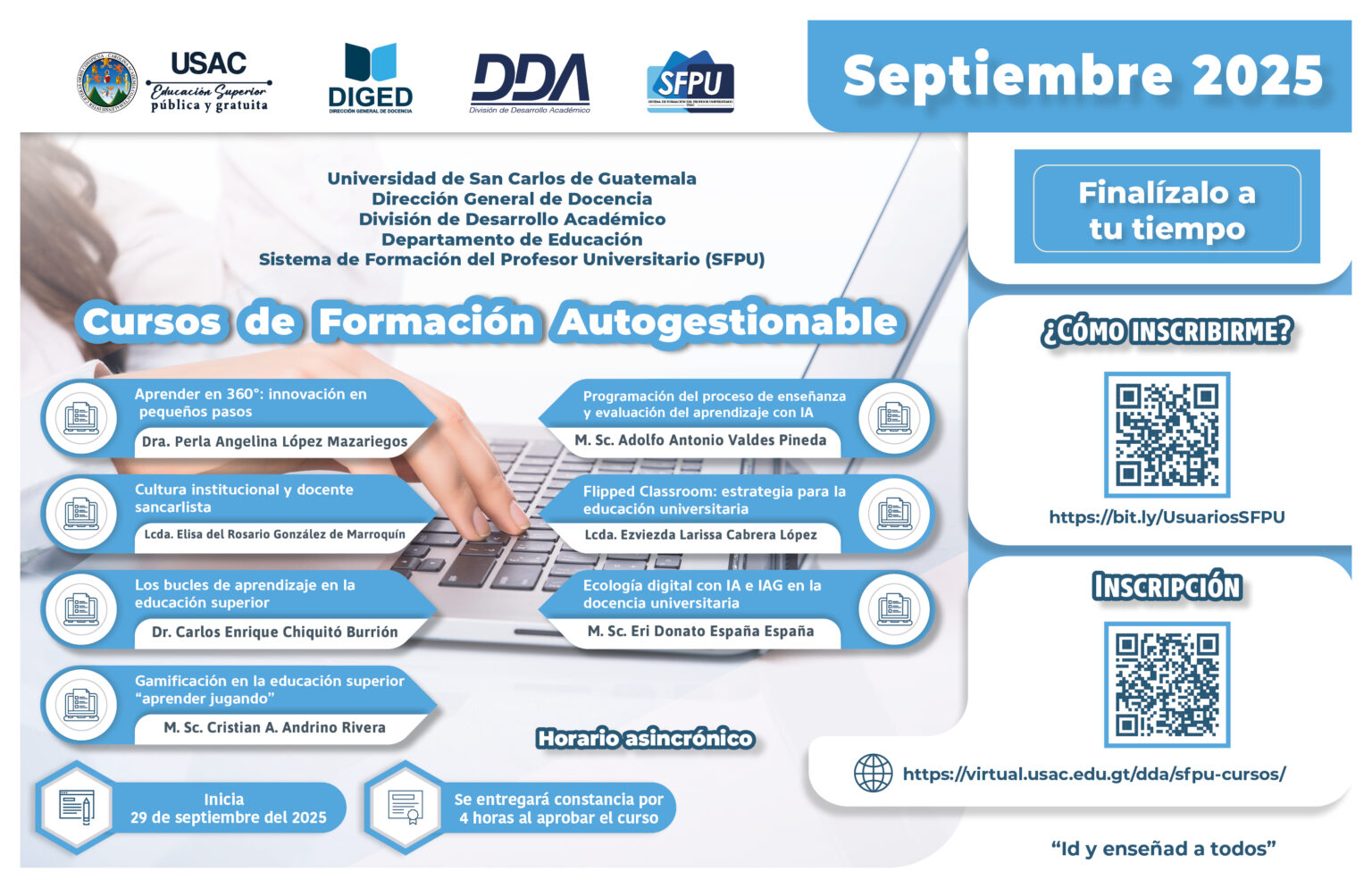Afiche 7.º Cursos Autogestionables Septiembre 2025