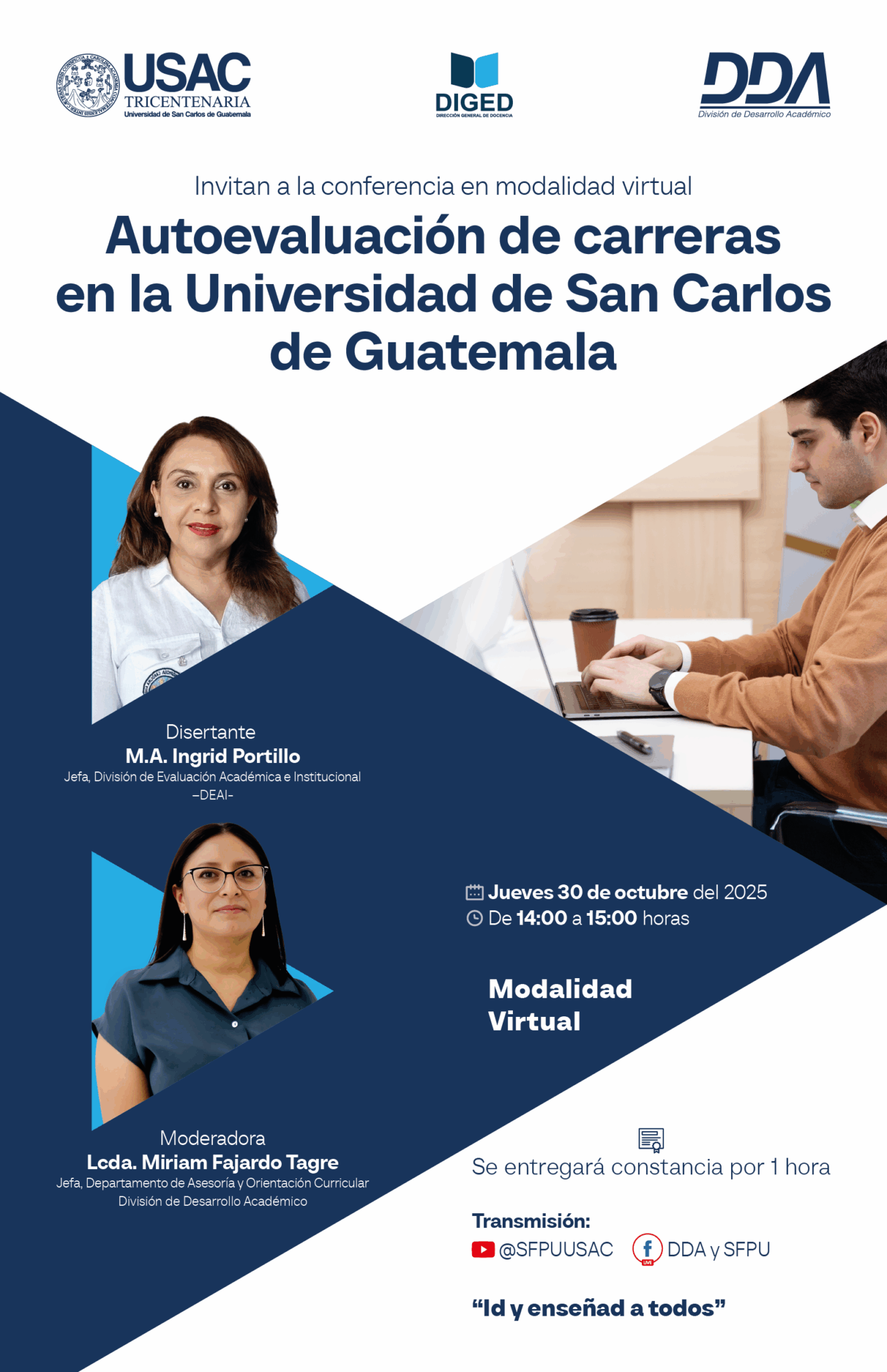 Afiche Conferencia DAOC Autoevaluación de carreras en la USAC DDA