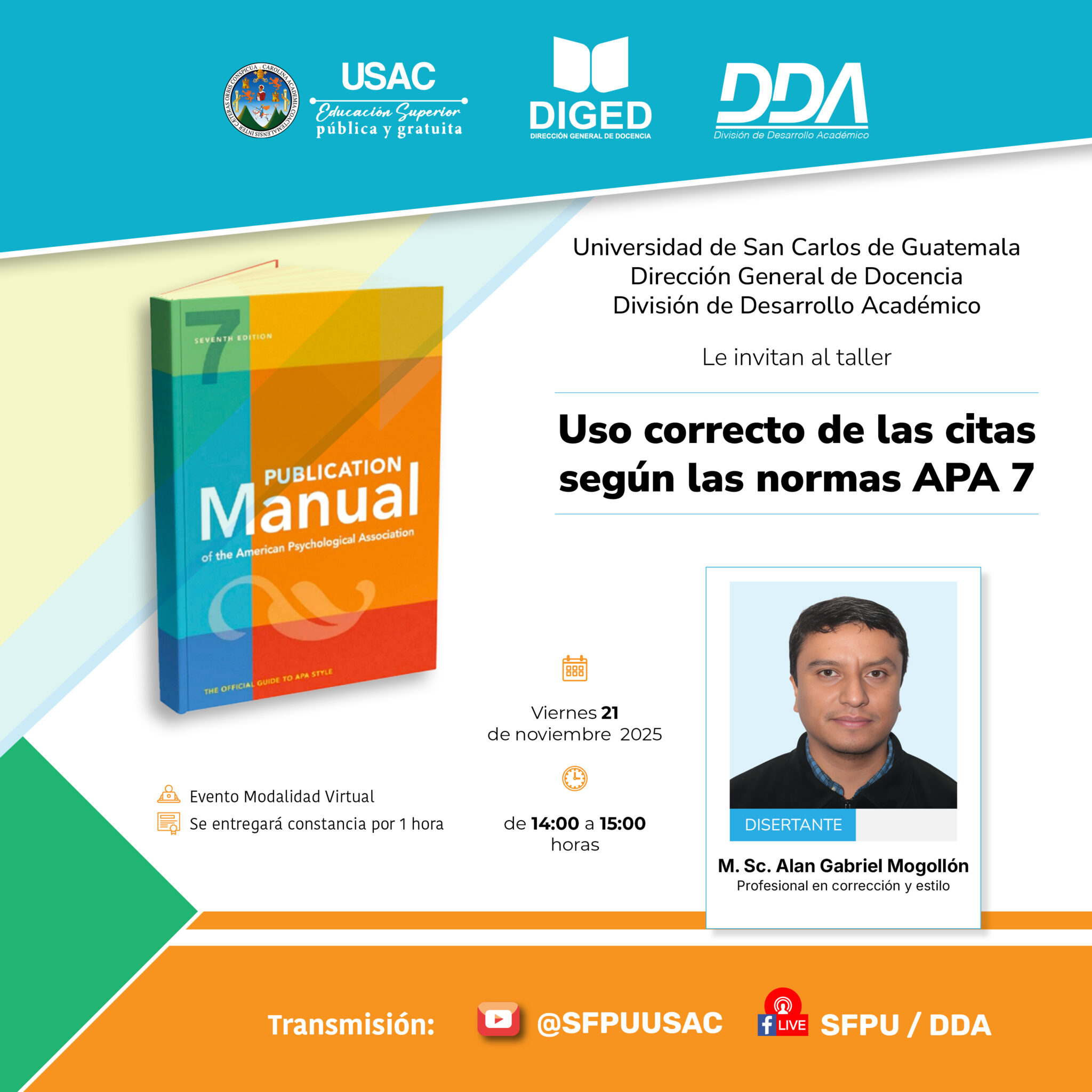 Afiche Uso correcto de las citas según las normas APA 7 -NOV 2025-