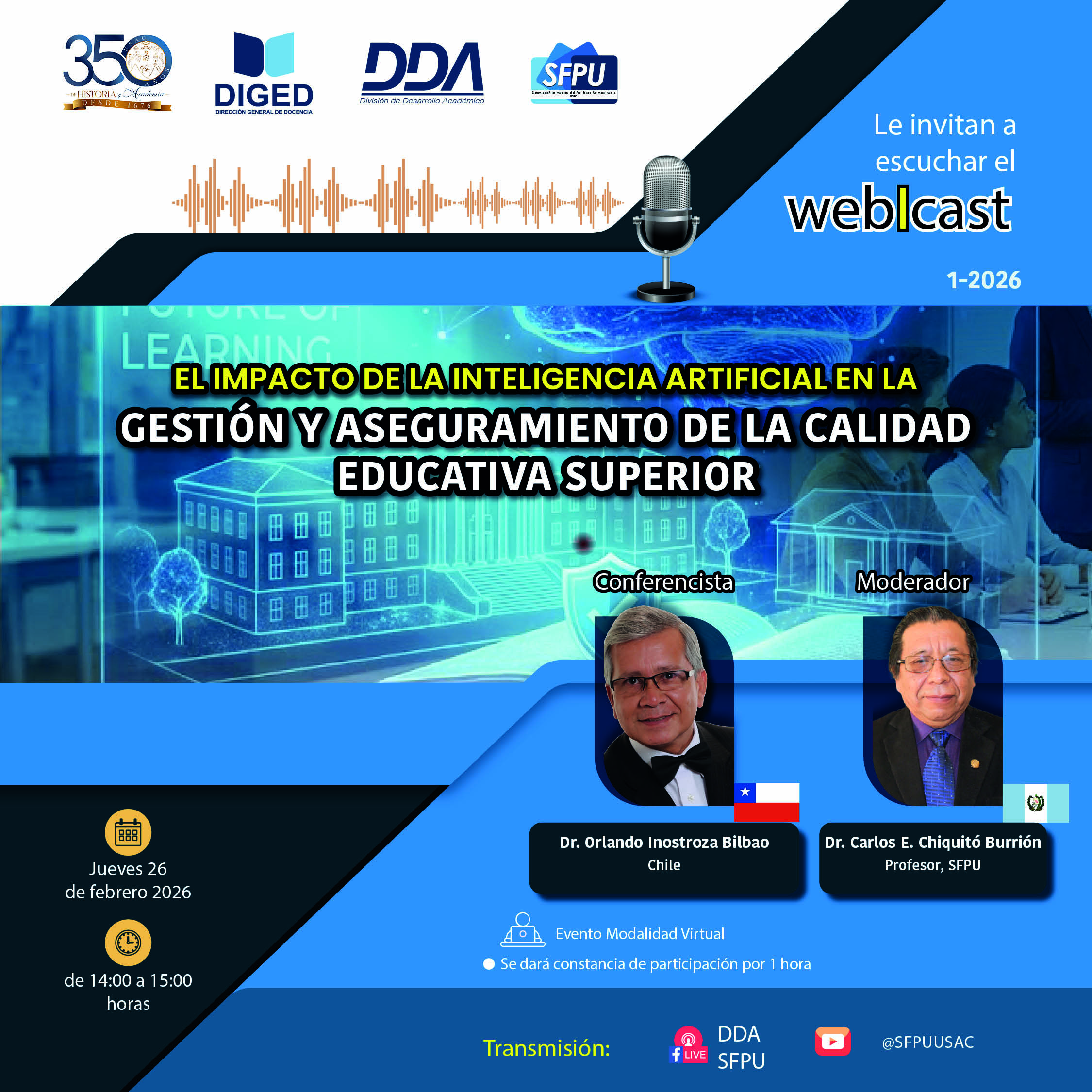 Afiche 1er Webicast Impacto de la IA en la gestion