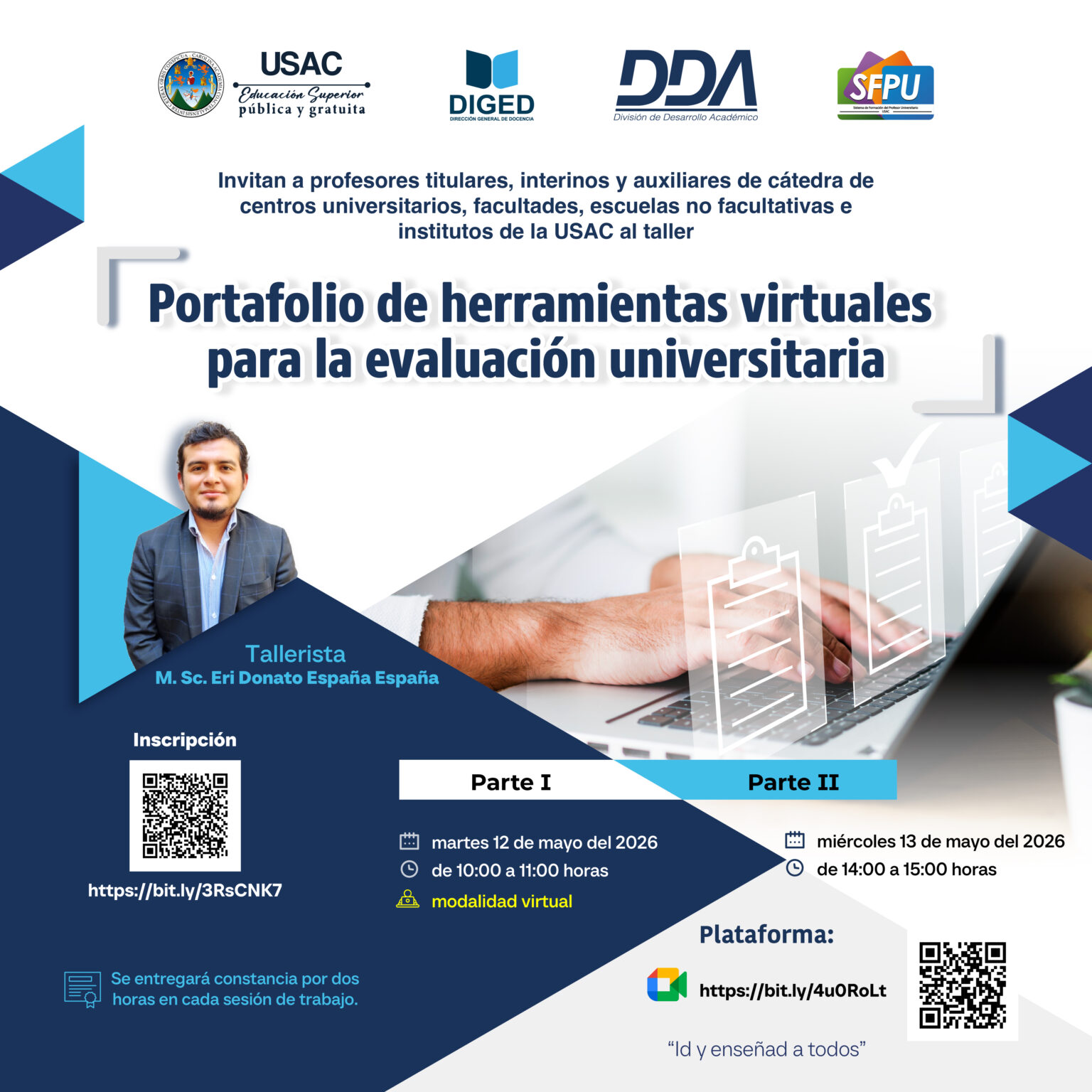 Afiche Curso-Taller Portafolio de herramientas virtuales -Mayo 2026-
