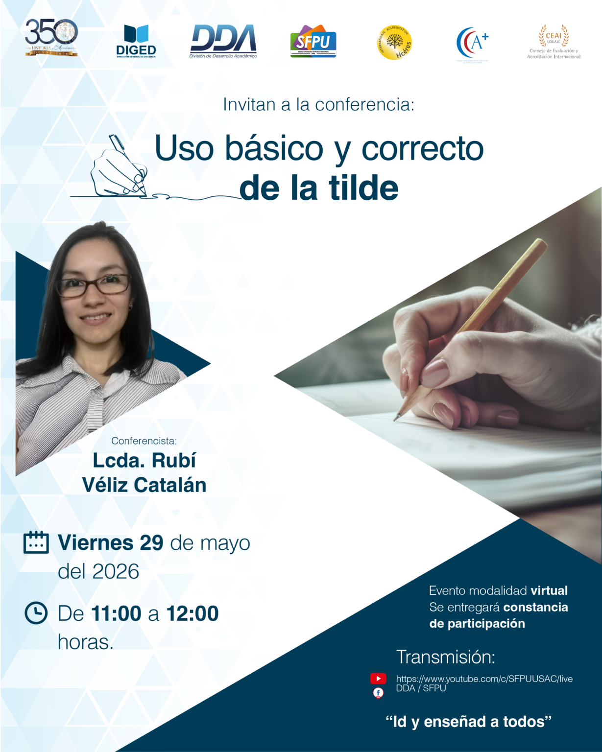 Afiche completo Uso correcto de la tilde mayo 2026