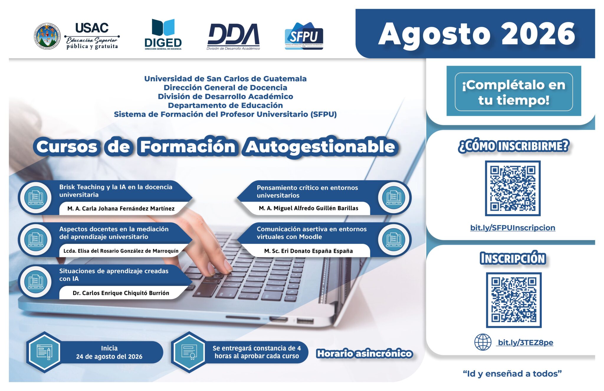 Afiche Curso de Formación Autogestionable -AGOSTO 2026-