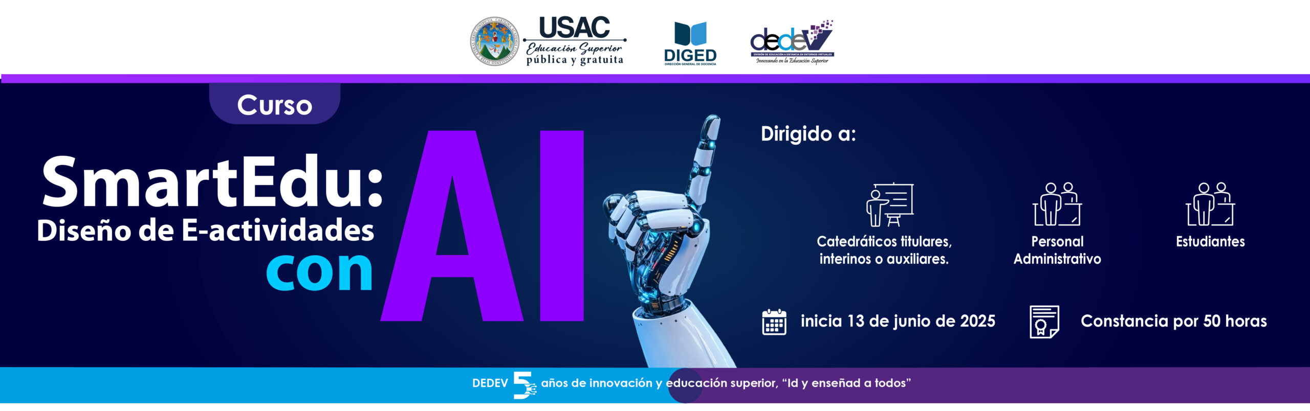 Banner web SmartEdu Diseño de E-actividades con IA 2025