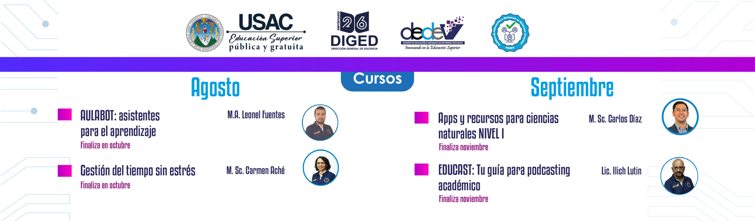 CURSOS TECNOPEDAGOGICOS 2025 AGOSTO dedev