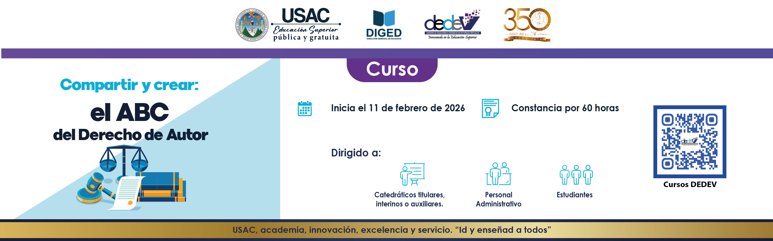 BANNER PAGINAS WEB CURSO DERECHOS DE AUTOR DEDEV