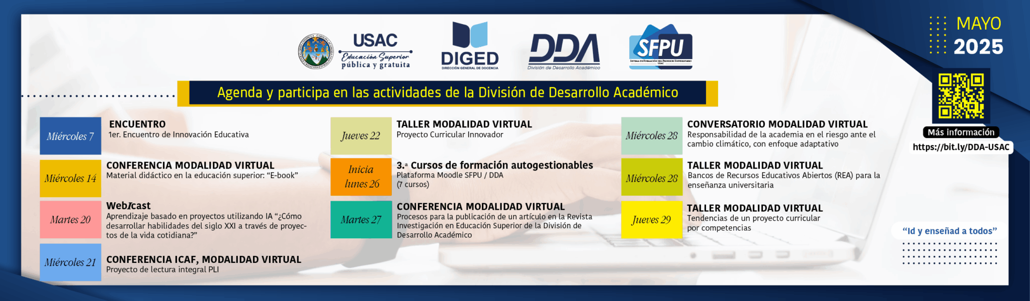 Publicación página web MAYO ACTIVIDADES DDA - MAYO 2025-