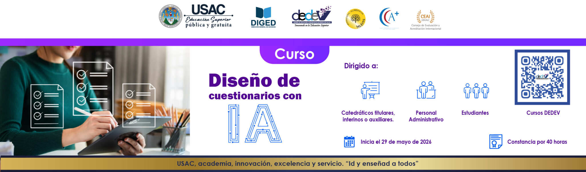 BANNER PAGINAS WEB CURSO CUESTIONARIOS CON IA 2026 DIGED