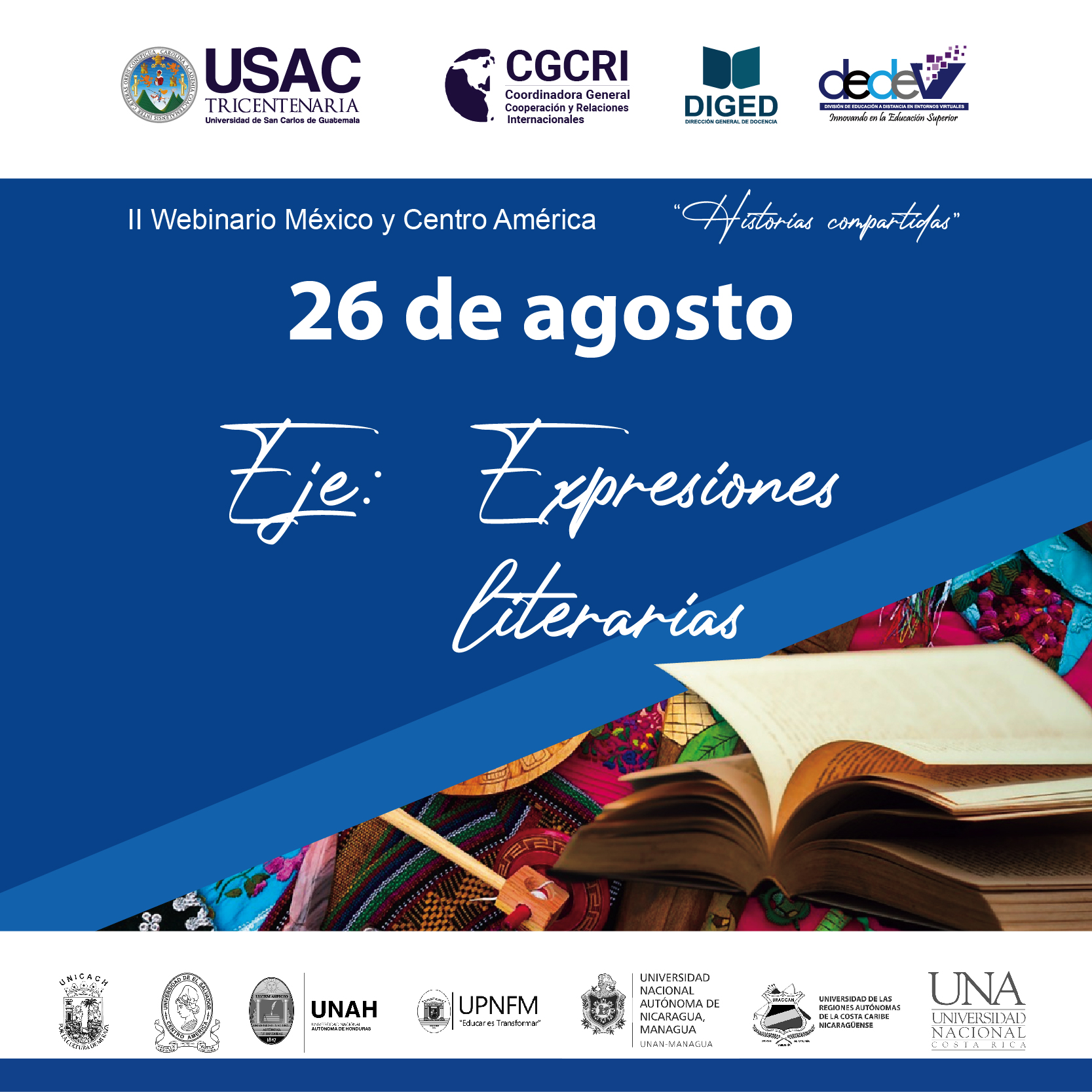 Webinar : México y Centroamérica, historias compartidas  (viernes 26 de agosto)